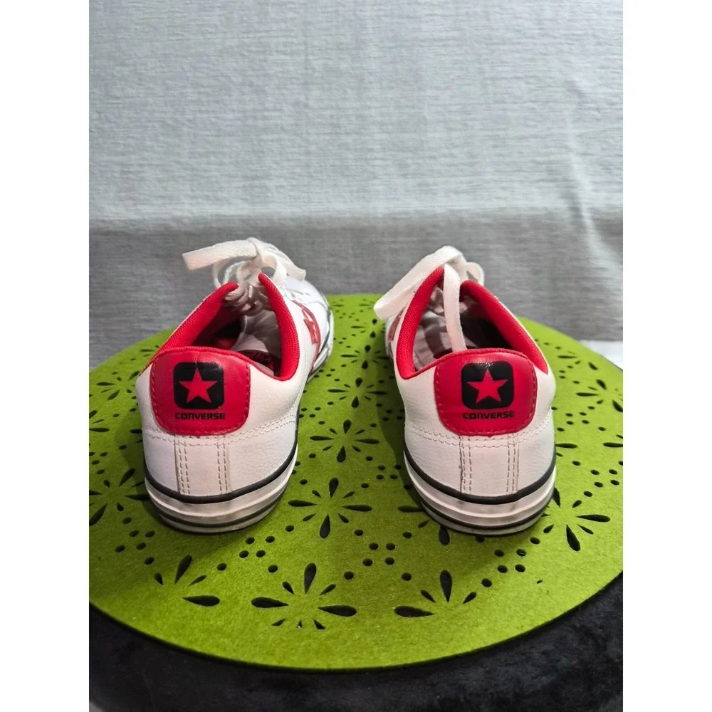 Converse Star Player Ev Ox 656145C Boys US 5 Trainers Shoes White Red Sneakers